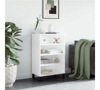 vidaXL Buffet Haut, Armoire avec Étagère et Pieds, Meuble de Rangement Salle de Séjour Salon Intérieur, Moderne, Blanc Bois d'Ingénierie