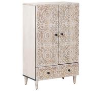 vidaXL Buffet Haut Blanc 60 x 33,5 x 100 cm Bois de mangue massif