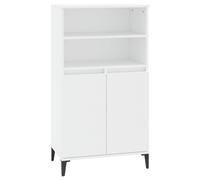 Vidaxl Buffet Haut Blanc 60x36x110 Cm Bois D'ingénierie Blanc