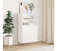 Vidaxl Buffet Haut Blanc 60x36x110 Cm Bois D'ingénierie Blanc