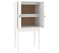 Vidaxl Buffet Haut Blanc 60x40x120 Cm Bois Massif De Pin Blanc