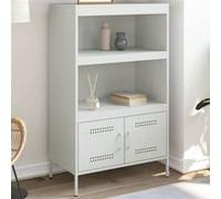 vidaXL Buffet haut Armoire de rangement salon intérieur 68x39x113 cm Acier Blanc 842975