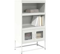Buffet haut blanc 68x39x123 cm acier, armoire, armoire de rangement, buffet haut, armoire latérale, armoire haute, 853373