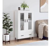Vidaxl Buffet Haut Blanc 69,5x31x115 Cm Bois D'ingénierie Multicolore
