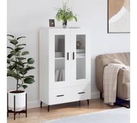 Vidaxl Buffet Haut Blanc 69,5x31x115 Cm Bois D'ingénierie Multicolore
