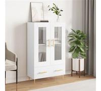 Vidaxl Buffet Haut Blanc 69,5x31x115 Cm Bois D'ingénierie Multicolore