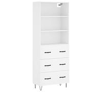 vidaXL Buffet haut blanc 69,5 x 34 x 180 cm bois d'ingénierie