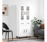 vidaXL Buffet haut Blanc 69,5x34x180 cm Bois d'ingénierie 3198553