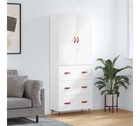 vidaXL Buffet haut Blanc 69,5x34x180 cm Bois d'ingénierie, buffet, armoire latérale, armoire de rangement, armoire, buffets, armoire haute Blanc G