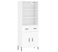 Vidaxl Buffet Haut Blanc 69,5x34x180 Cm Bois D'ingénierie Multicolore