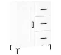 Vidaxl Buffet Haut Blanc 69,5x34x180 Cm Bois D'ingénierie Multicolore