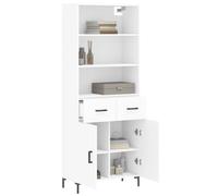 Vidaxl Buffet Haut Blanc 69,5x34x180 Cm Bois D'ingénierie Multicolore