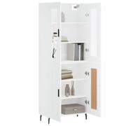 Vidaxl Buffet Haut Blanc 69,5x34x180 Cm Bois D'ingénierie Multicolore