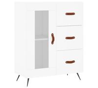Vidaxl Buffet Haut Blanc 69,5x34x180 Cm Bois D'ingénierie Multicolore