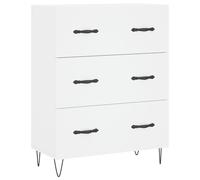 vidaXL Buffet Haut, Armoire de Rangement avec Pieds, Meuble de Rangement, Organisateur Salon Salle de Séjour, Industriel, Blanc Bois d'Ingénierie