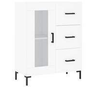 Vidaxl Buffet Haut Blanc 69,5x34x180 Cm Bois D'ingénierie Multicolore