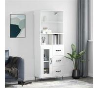 Buffet haut Blanc 69,5x34x180 cm Bois d'ingénierie3189501
