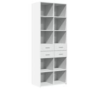 vidaXL Buffet Haut Blanc 70x42,5x185 cm Bois d'ingénierie, Meuble de Rangement, Armoire Haute, Armoire latérale, Meuble de Salon