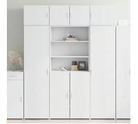 vidaXL Buffet haut blanc 80x42,5x185 cm bois d'ingénierie, buffet, armoire de rangement, panneau latéral, armoire, armoire 3281378