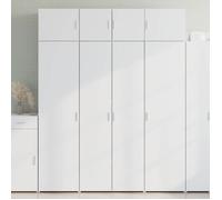 vidaXL Buffet haut blanc 80x42,5x185 cm bois d'ingénierie, buffet, armoire de rangement, panneau latéral, armoire, armoire 3281434