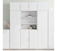vidaXL Buffet haut blanc 80x42,5x185 cm bois d'ingénierie, buffet, armoire de rangement, panneau latéral, armoire, armoire 3281378
