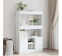 vidaXL Buffet Haut Blanc 92x33x140 cm Bois d'ingénierie, Armoire à Livres, Armoire à Livres Moderne, étagère à Livres, étagère et Armoire à Livres