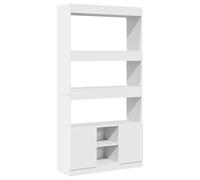 vidaXL Buffet Haut Blanc 92x33x180 cm Bois d'ingénierie, Armoire à Livres, Armoire à Livres Moderne, étagère à Livres, étagère et Armoire à Livres