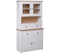 Vidaxl Buffet Haut Blanc 93x40,5x180 Cm Pin Gamme Panama Multicolore