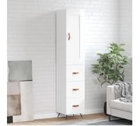 vidaXL Buffet haut Blanc brillant 34,5x34x180 cm Bois d'ingénierie 3200171