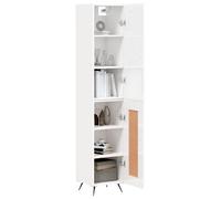 Vidaxl Buffet Haut Blanc Brillant 34,5x34x180 Cm Bois D'ingénierie Multicolore