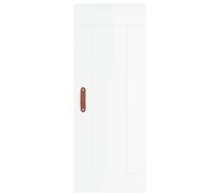 vidaXL Buffet Haut, Armoire de Rangement avec Pieds, Meuble de Rangement, Organisateur Salon Salle de Séjour, Moderne, Blanc Brillant Bois d'Ingénierie Blanc