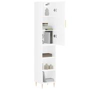 Vidaxl Buffet Haut Blanc Brillant 34,5x34x180 Cm Bois D'ingénierie Multicolore