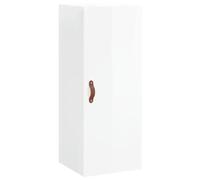 Vidaxl Buffet Haut Blanc Brillant 34,5x34x180 Cm Bois D'ingénierie Multicolore