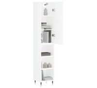 Vidaxl Buffet Haut Blanc Brillant 34,5x34x180 Cm Bois D'ingénierie Multicolore