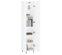 Vidaxl Buffet Haut Blanc Brillant 34,5x34x180 Cm Bois D'ingénierie Multicolore
