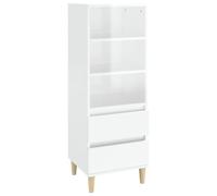 Vidaxl Buffet Haut Blanc Brillant 40x36x110 Cm Bois D'ingénierie Blanc