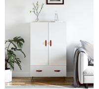 vidaXL Buffet haut blanc brillant 69,5x31x115 cm bois d'ingénierie 828206