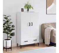Vidaxl Buffet Haut Blanc Brillant 69,5x31x115 Cm Bois D'ingénierie Multicolore