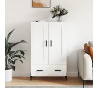 Vidaxl Buffet Haut Blanc Brillant 69,5x31x115 Cm Bois D'ingénierie Multicolore