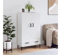 vidaXL Buffet haut blanc brillant 69,5x31x115 cm bois d'ingénierie828238 Blanc G