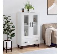 vidaXL Buffet haut blanc brillant 69,5x31x115 cm bois d'ingénierie828326 Blanc G