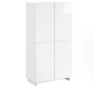 vidaXL Buffet Haut Blanc Brillant 79 x 41 x 151 cm Bois d'ingénierie