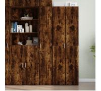 vidaXL Buffet Haut chêne fumé 30x42,5x185 cm Bois d'ingénierie, Buffet, Armoire de Rangement, Panneau latéral, Armoire, Armoire latérale