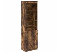 vidaXL Buffet Haut Chêne Fumé 50x35x180 cm en Bois d'Ingénierie, Armoire de Rangement Latérale
