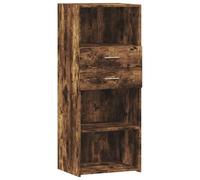 vidaXL Buffet Haut chêne fumé 50x42,5x124 cm Bois d'ingénierie, Buffet, Placard, Armoire latérale, Armoire, Armoire de Rangement, Armoire Haute