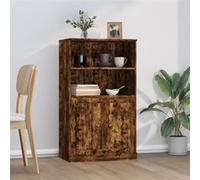vidaXL Buffet Haut, Armoire Latérale, Meuble de Rangement, Organisateur de Salon Salle de Séjour Intérieur, Moderne, Chêne Fumé Bois d'Ingénierie