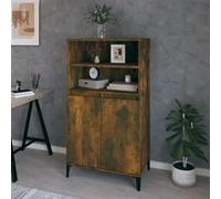 Vidaxl Buffet Haut Chêne Fumé 60x36x110 Cm Bois D'ingénierie Marron