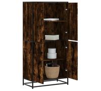 vidaXL Buffet haut chêne fumé 68x35x139 cm bois d'ingénierie, armoire latérale, armoire de rangement haute, vitrine haute, 3300832