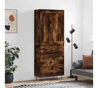 vidaXL Buffet haut Chêne fumé 69,5x34x180 cm Bois d'ingénierie Marron