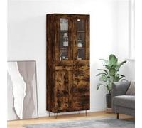 vidaXL Buffet haut Chêne fumé 69,5x34x180 cm Bois d'ingénierie Marron G